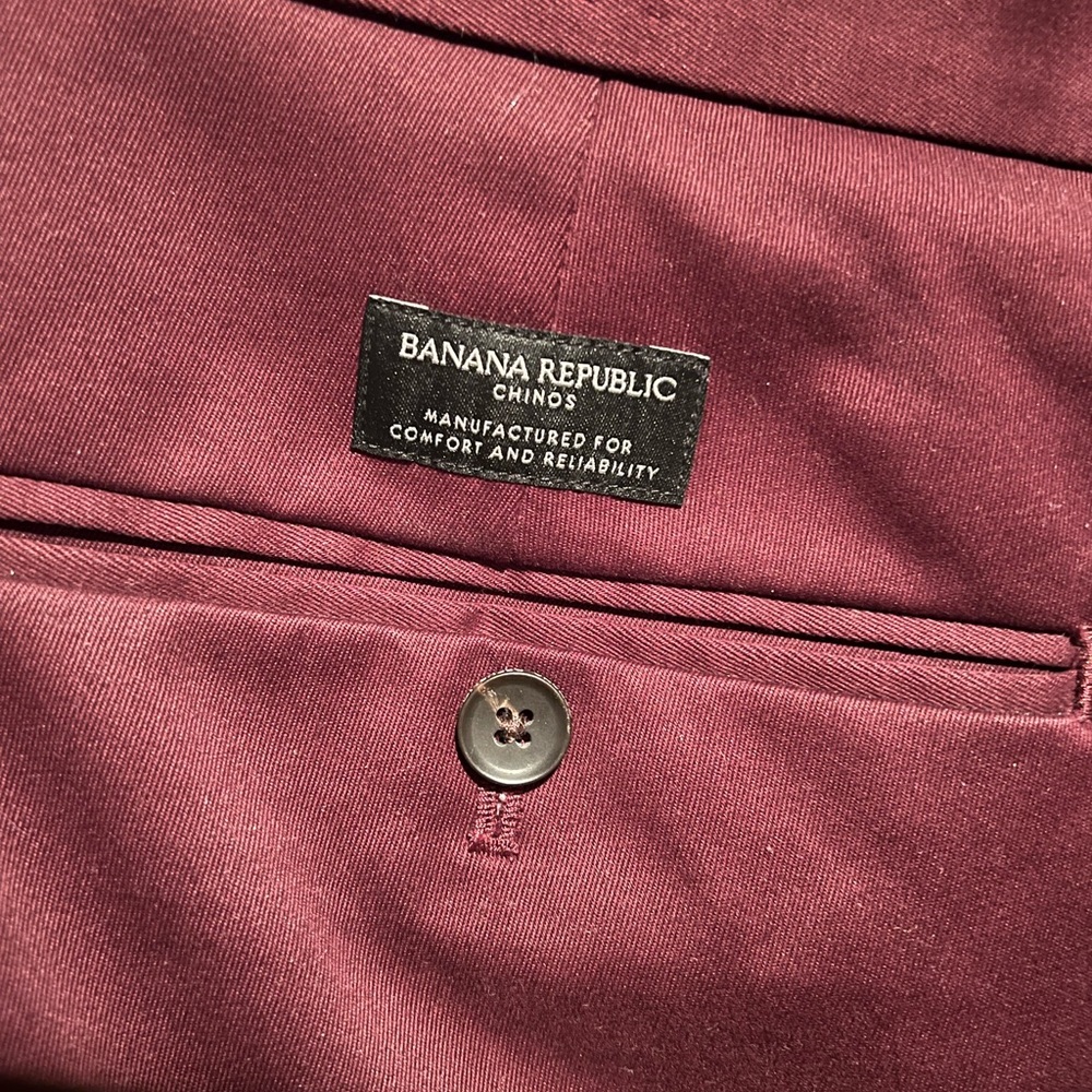 Banana Republic Chino Khakis 36x30 Maroon